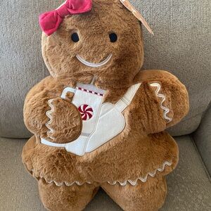 New Christmas Gingerbread Girl Holding Stanley Cup and Belt Bag Pillow